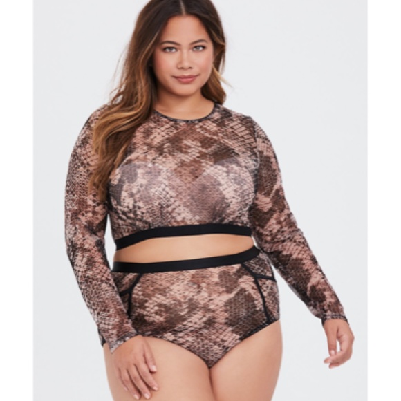 torrid Other - TORRID SNAKESKIN PRINT MESH CROP TOP